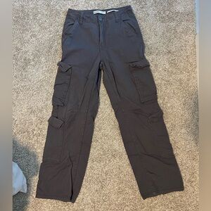 Bershka Straight Multicargo Pants in Gray